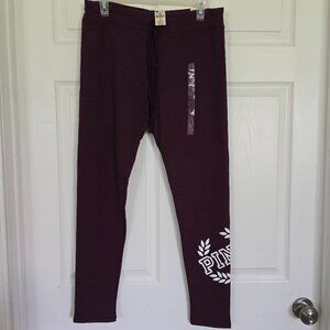 NWT VS PINK M Burgundy Lounge Legging